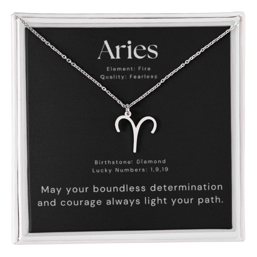Silver Aries Zodiac Necklace